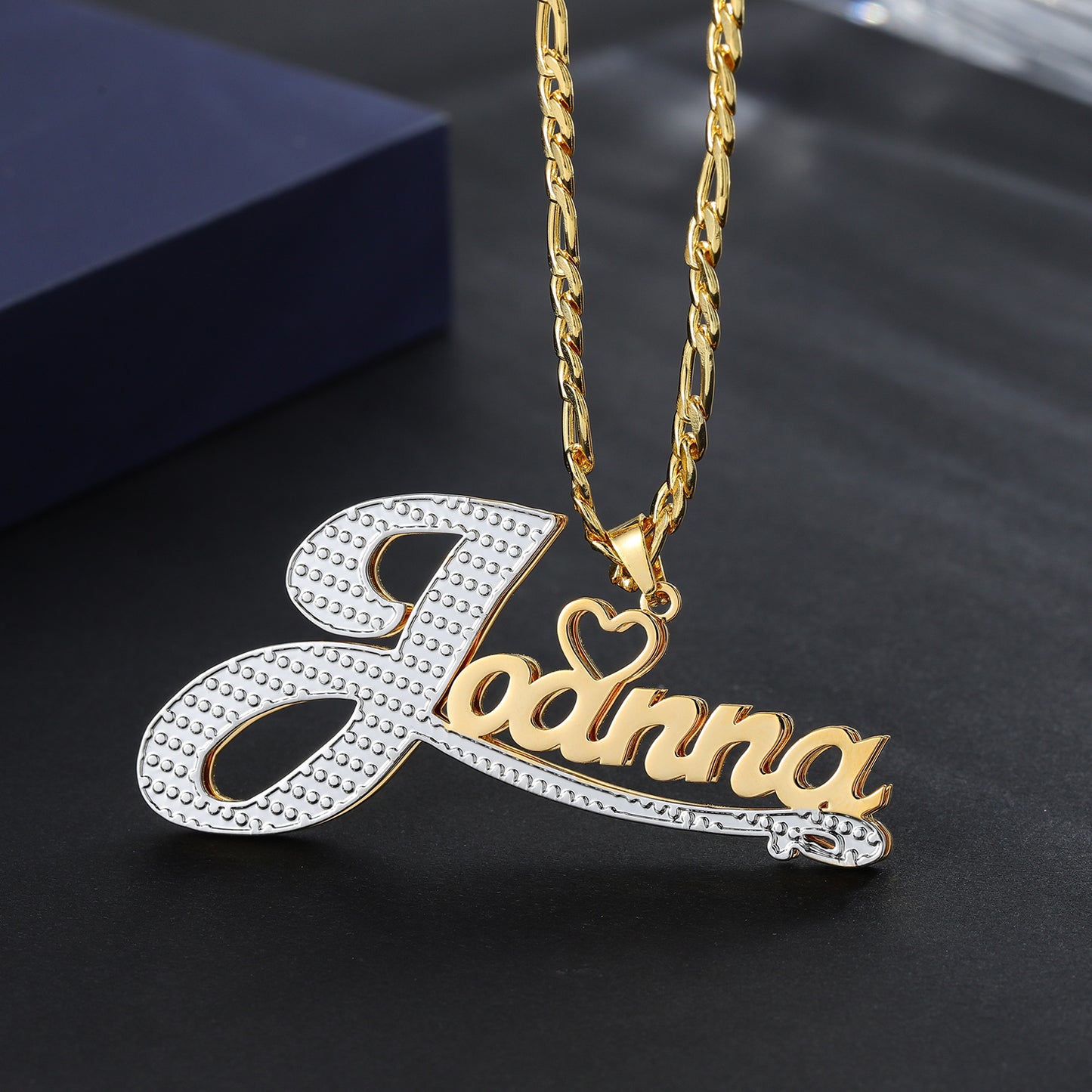 Custom Double 18K Gold Plated Name Necklace QN797