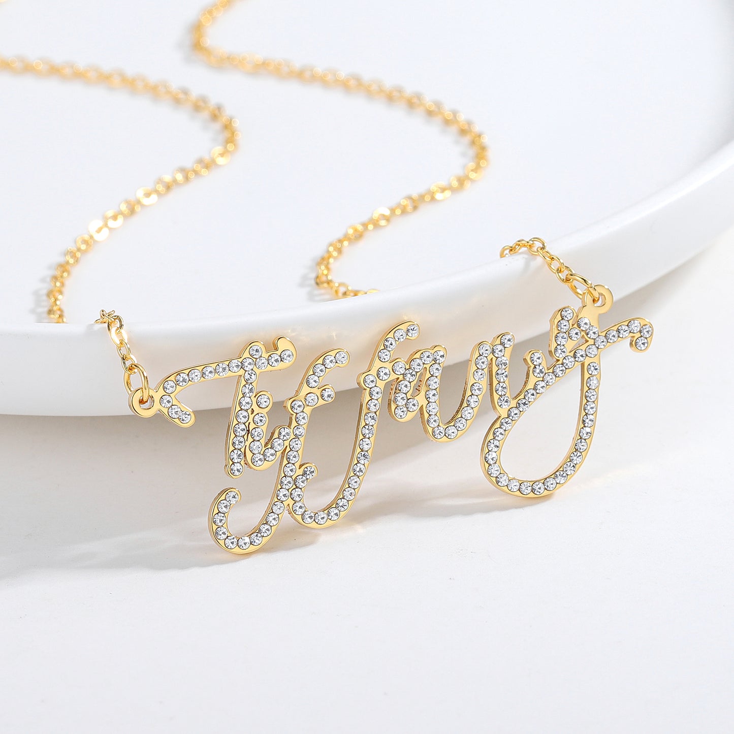 Custom Diamond Name Necklace QNN3010