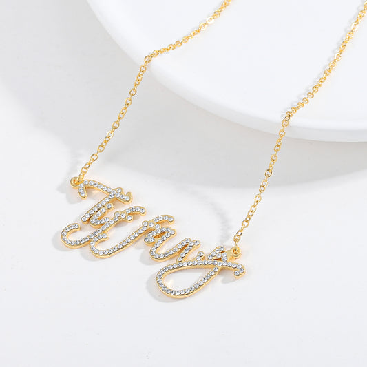 Custom Diamond Name Necklace QNN3010