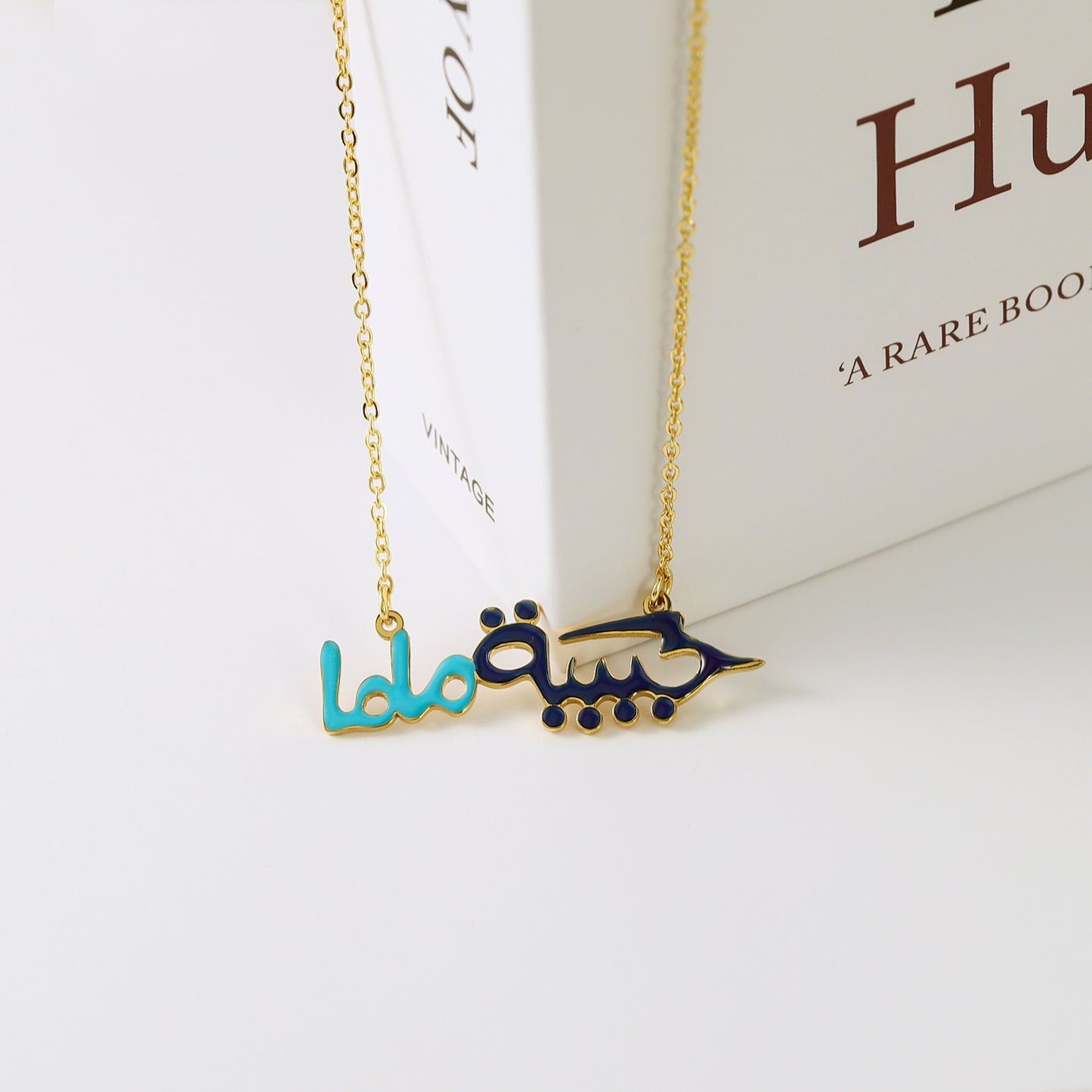 Women's Arabic enamel name necklace QFE-N0021