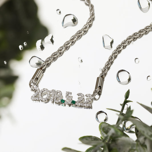 Custom Date Zirconia Necklace CS-N0024