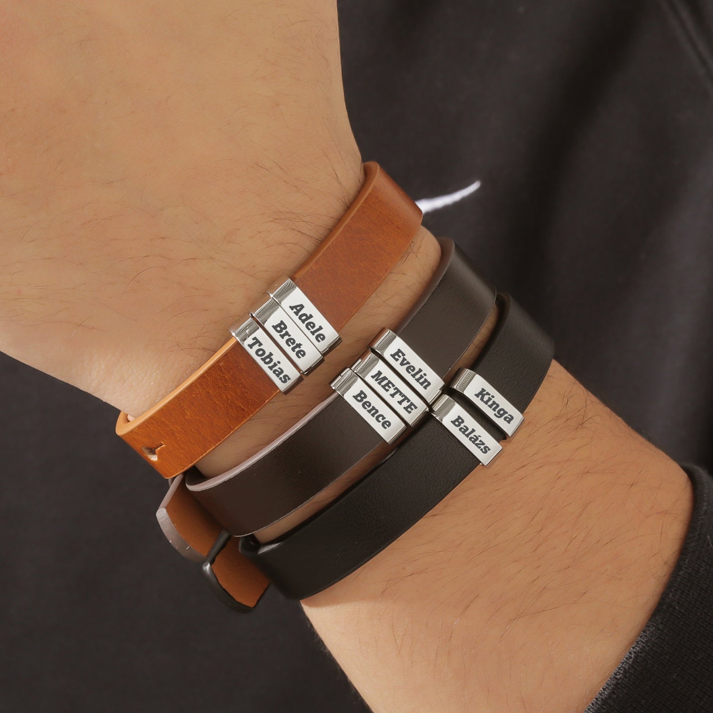 Custom Name Genuine Leather Bracelet SDB3704