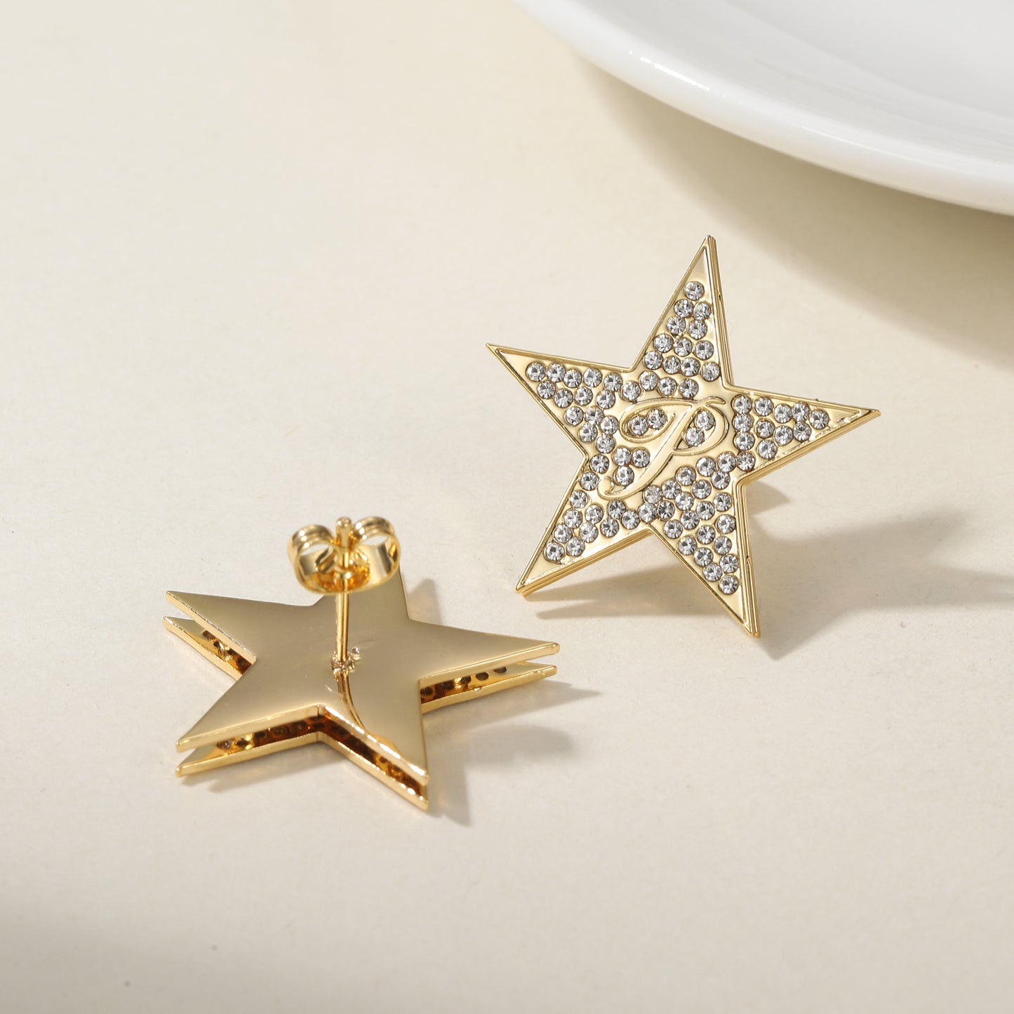 Gold Iced Out Star Earring QH-E8798