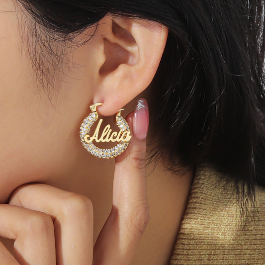 Zircon Hoop Mini Bling Earring QHE3010