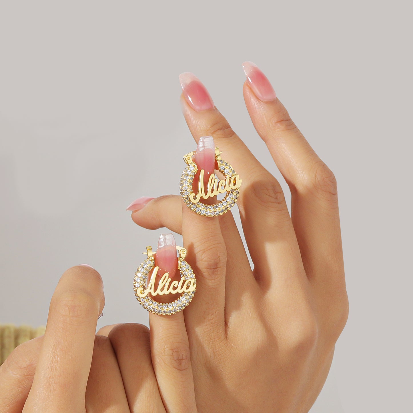 Zircon Hoop Mini Bling Earring QHE3010