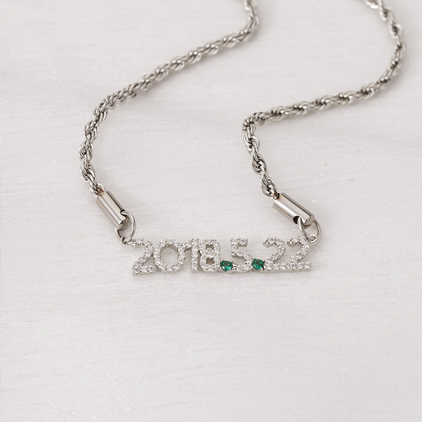 Custom Date Zirconia Necklace CS-N0024