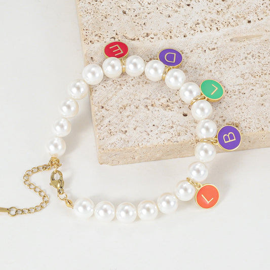 Custom Name Necklace With Pearl Chain SSN3015