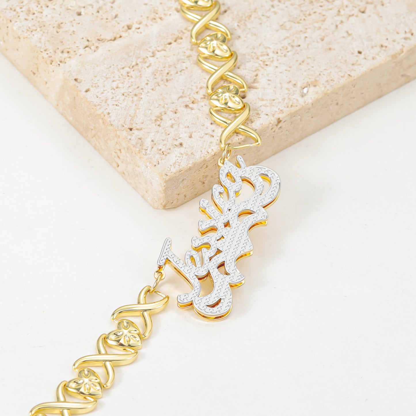 XOXO Chain Double Layer Two Tone Necklace QFN3117