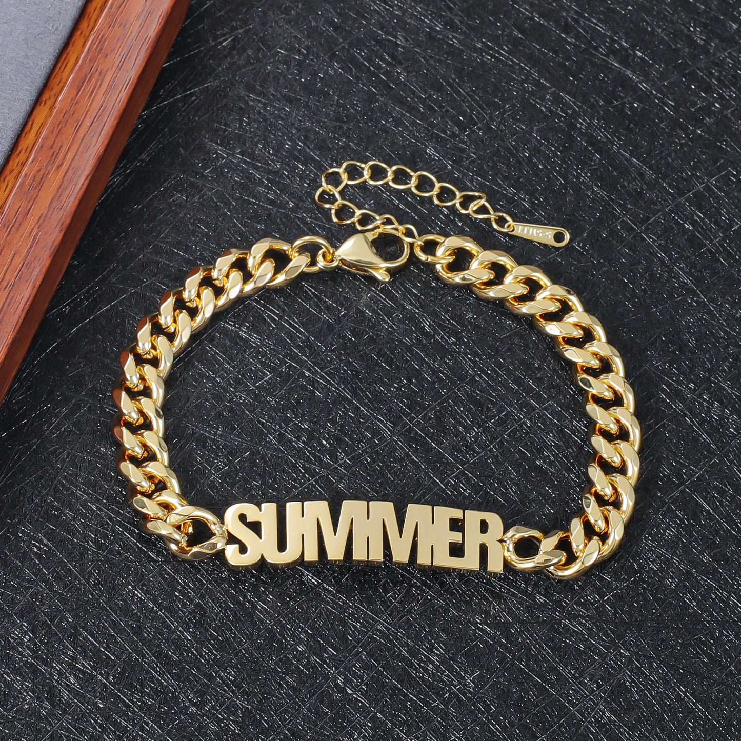 Custom Names Bracelet With Cuban Chain QHB3111