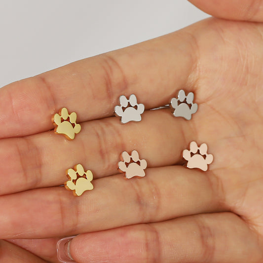 Engaving Name Pet Paw Earring QD-E8667