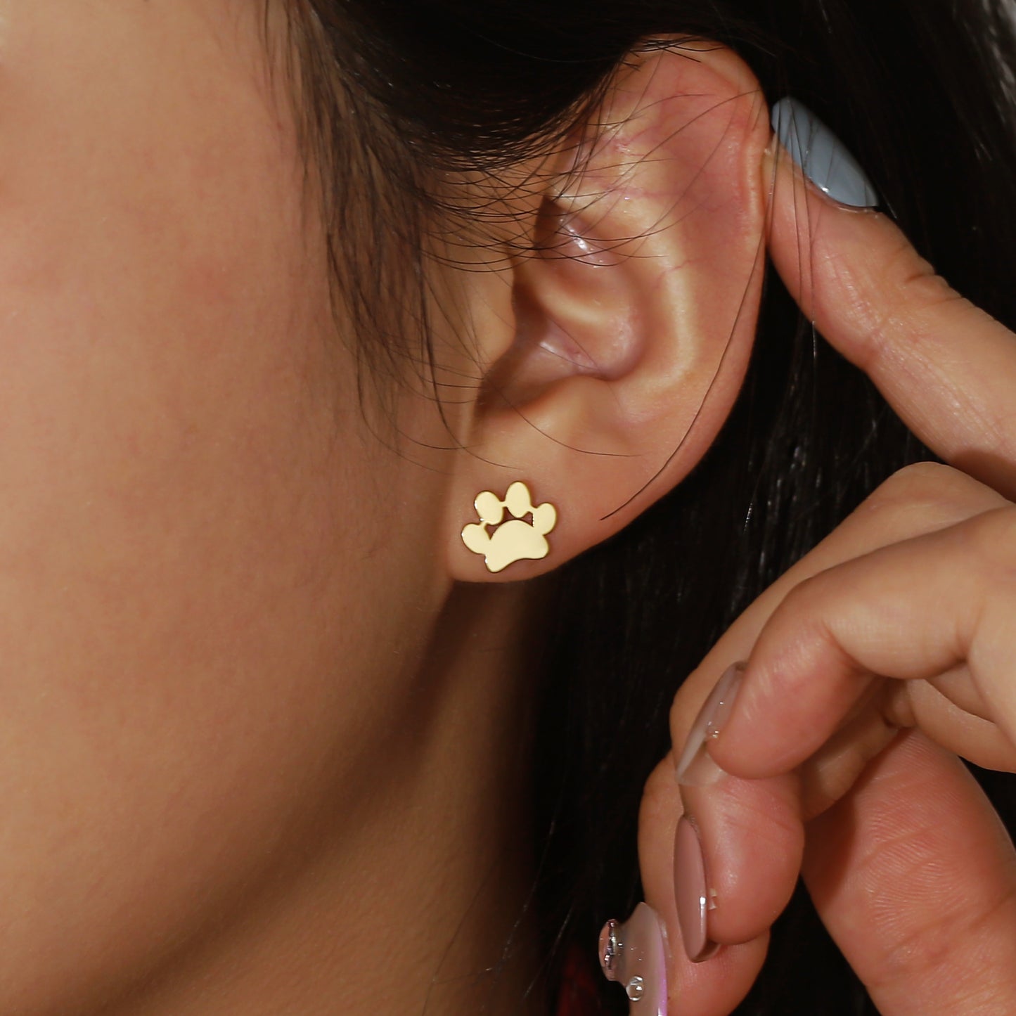 Engaving Name Pet Paw Earring QD-E8667