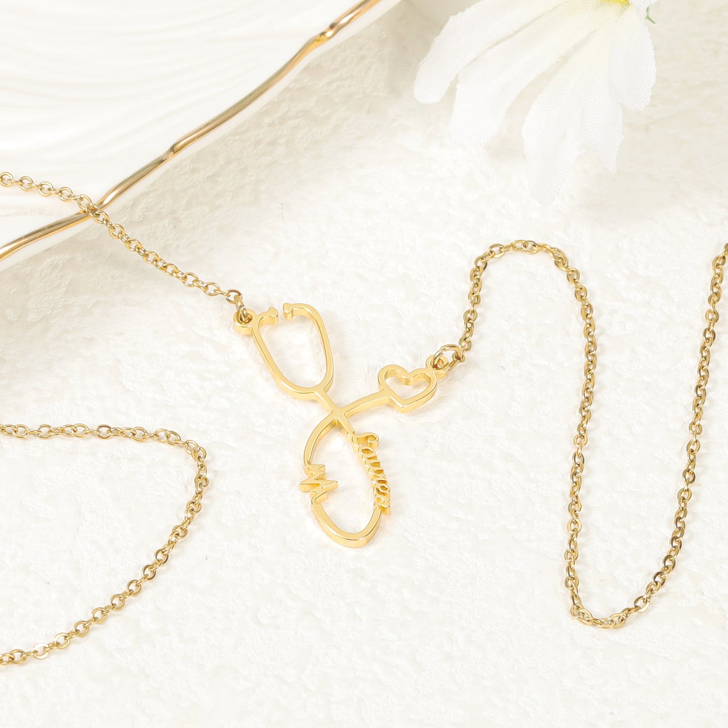 Stethoscope Name Necklace QN-N8592