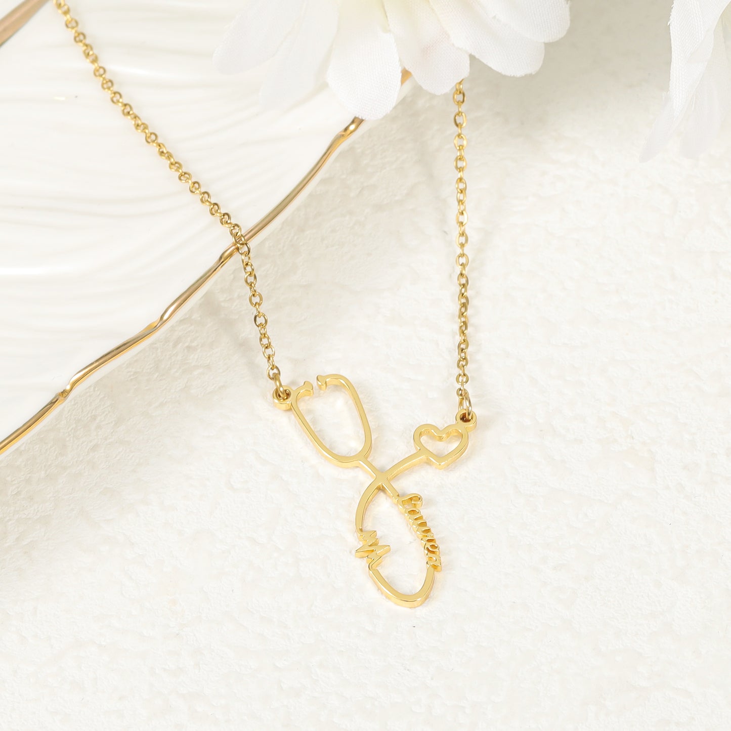 Stethoscope Name Necklace QN-N8592