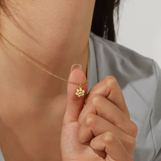 Engaving Name Pet Paw Necklace QD-N8629