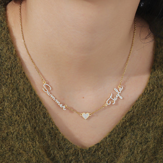 Custom Names CZ Stone Necklace QZN3113