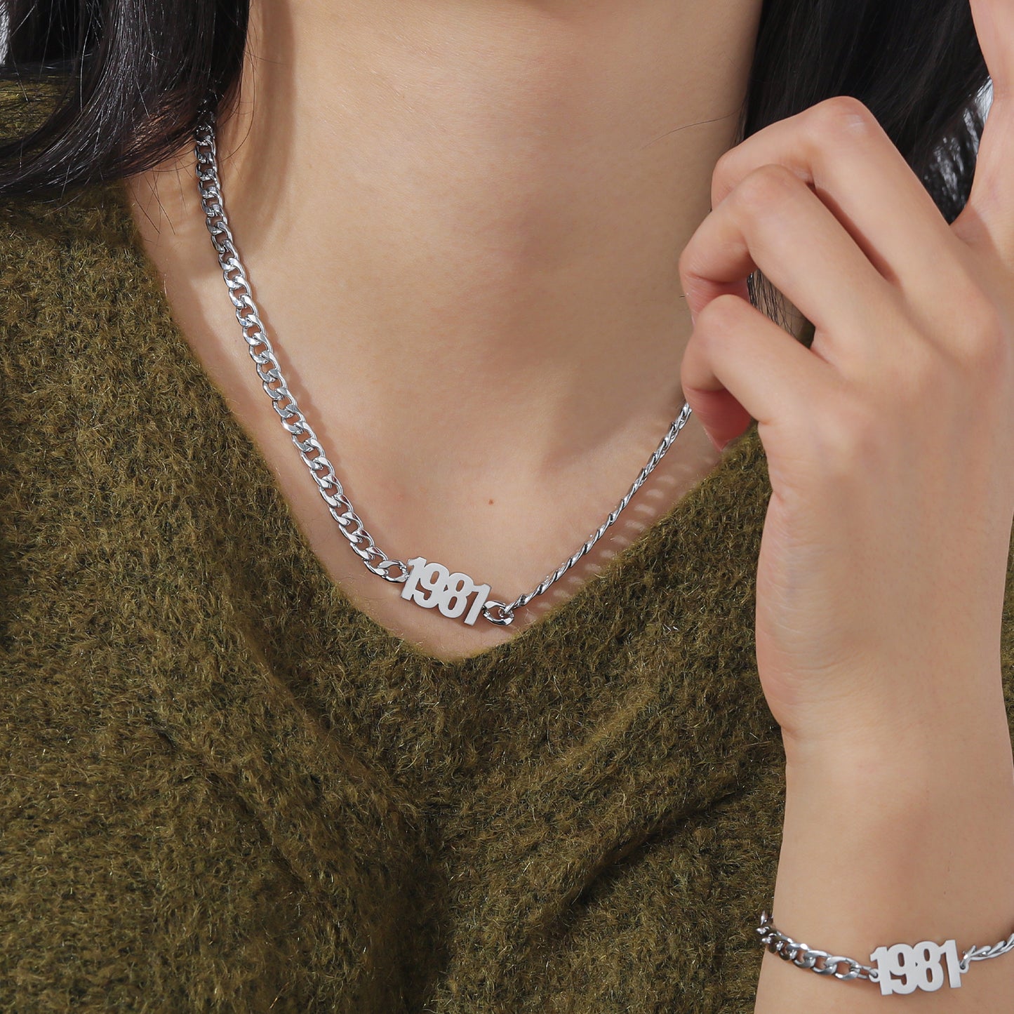 Custom Name Bracelet With Cuban Chain QHB3115
