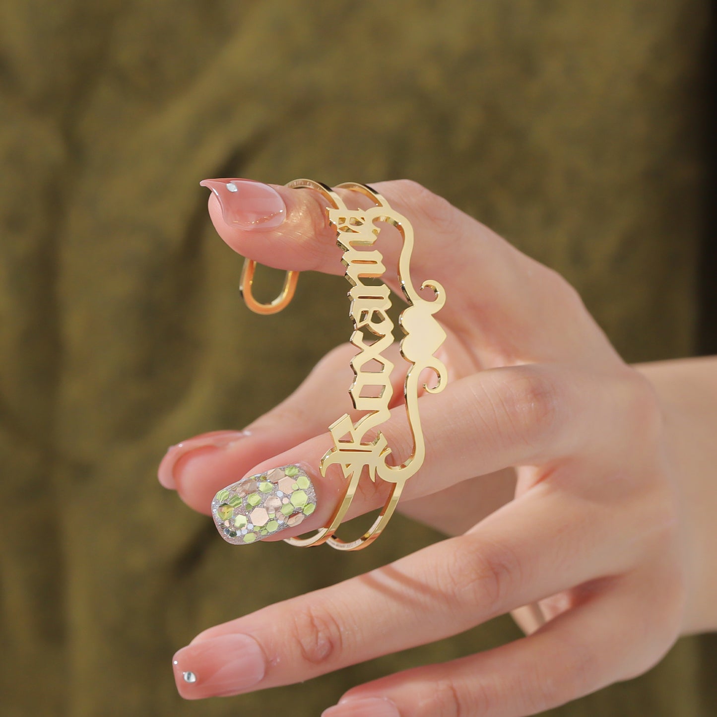 Cutomized Gold Name Bangle For Women QNB3112