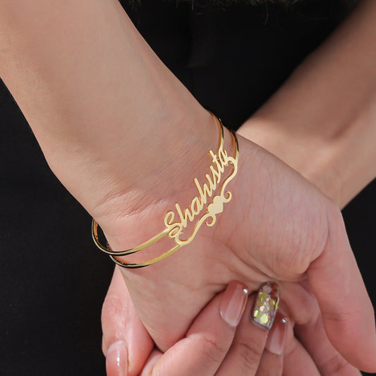 Cutomized Gold Name Bangle For Women QNB3112
