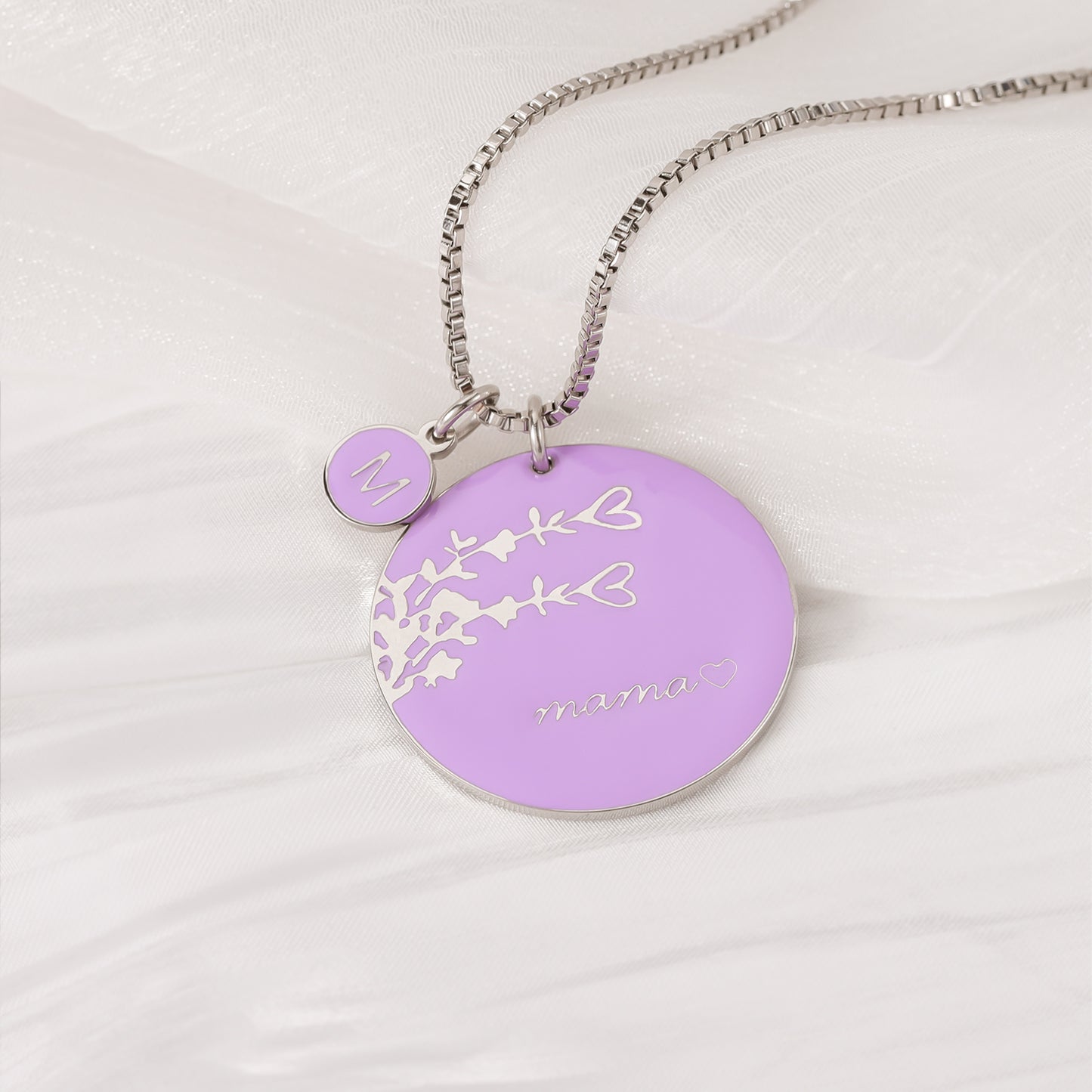 Personalized name necklace colorful flower pendant QFEN0051