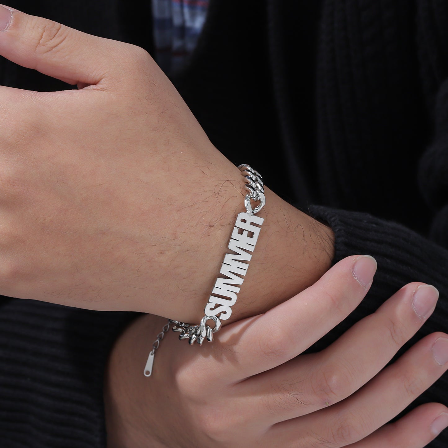 Custom Names Bracelet With Cuban Chain QHB3111