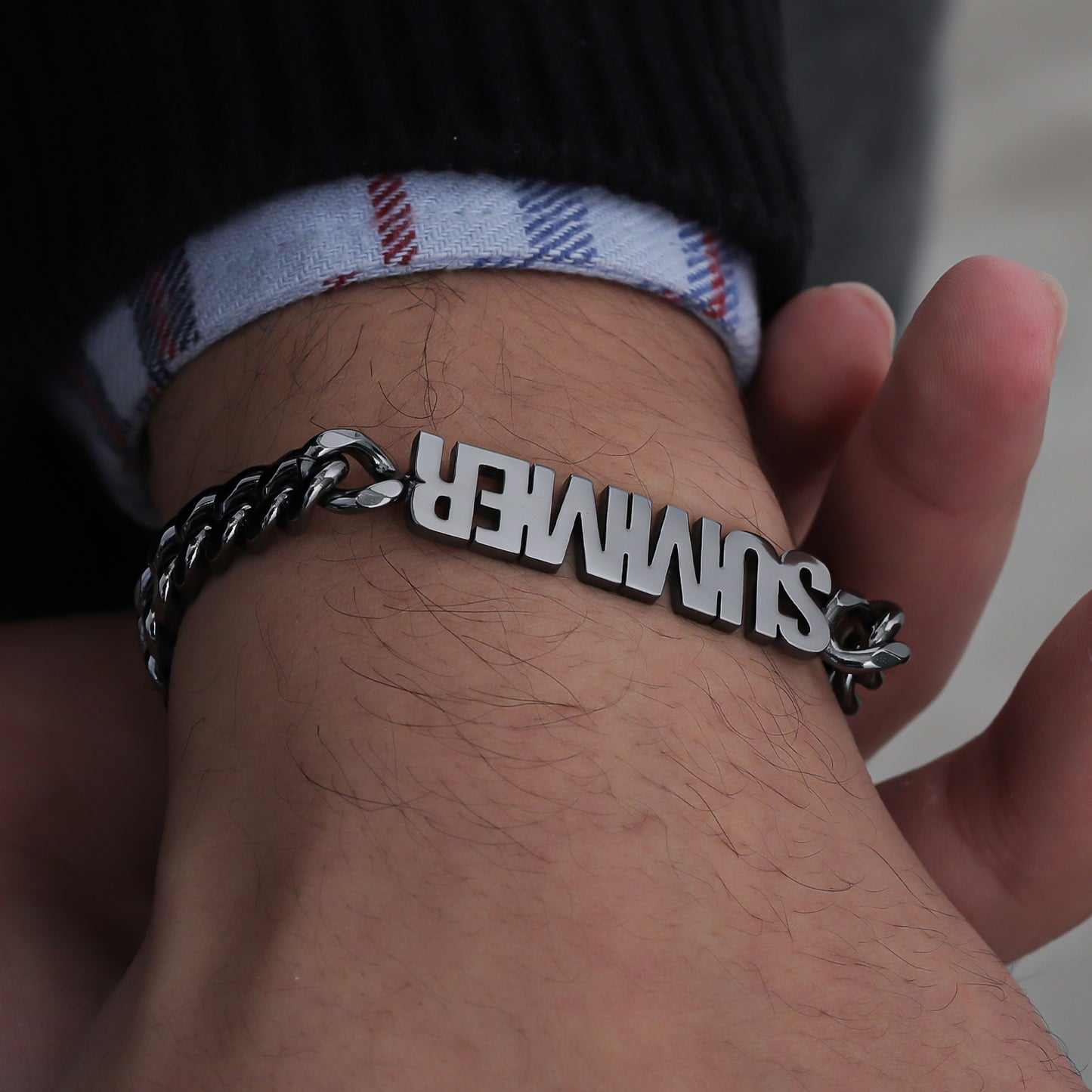 Custom Names Bracelet With Cuban Chain QHB3111