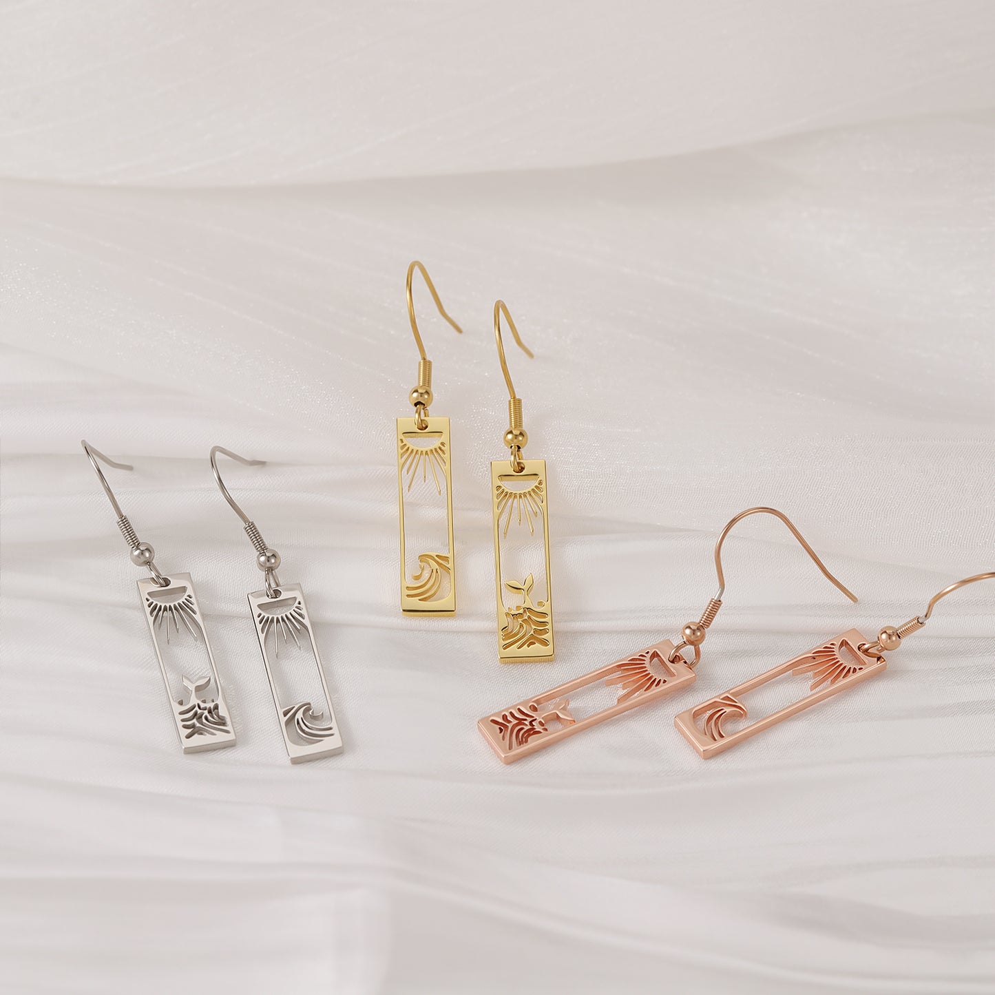 Women's Gold Sun Earrings QHE0052