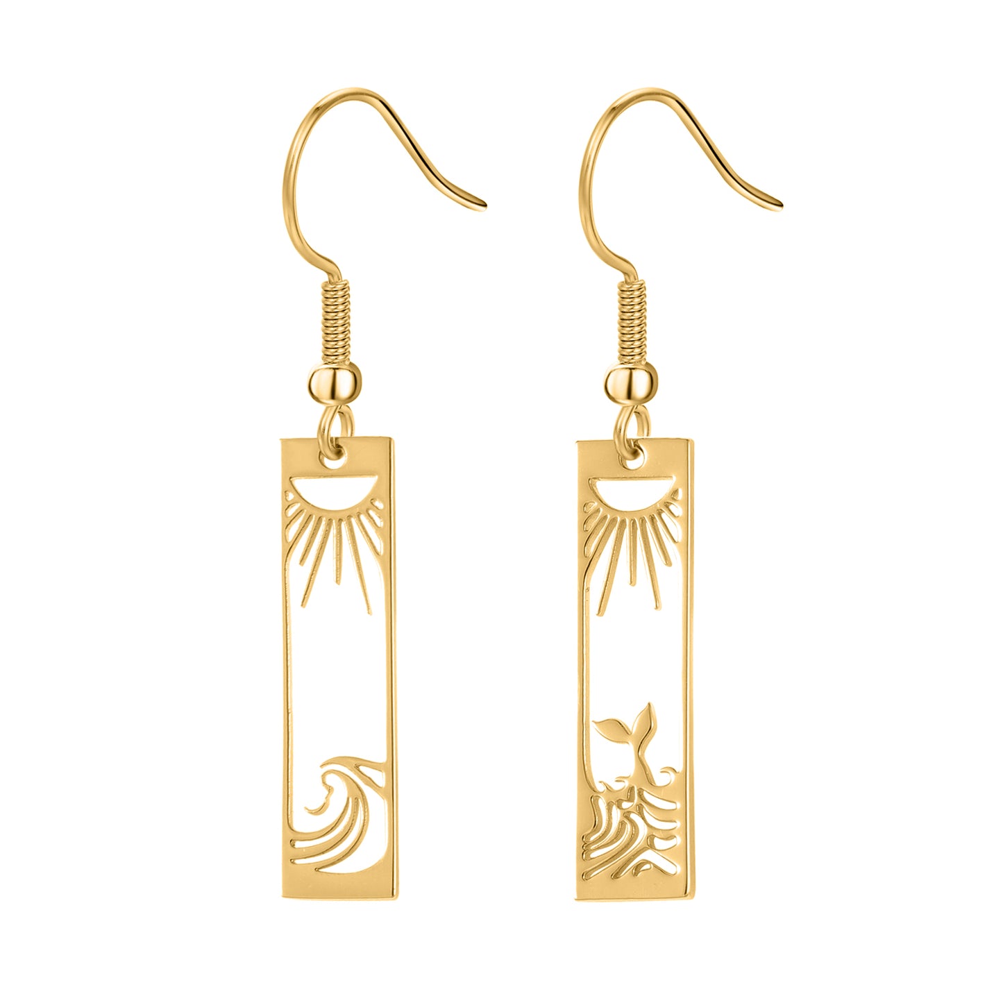 Women's Gold Sun Earrings QHE0052