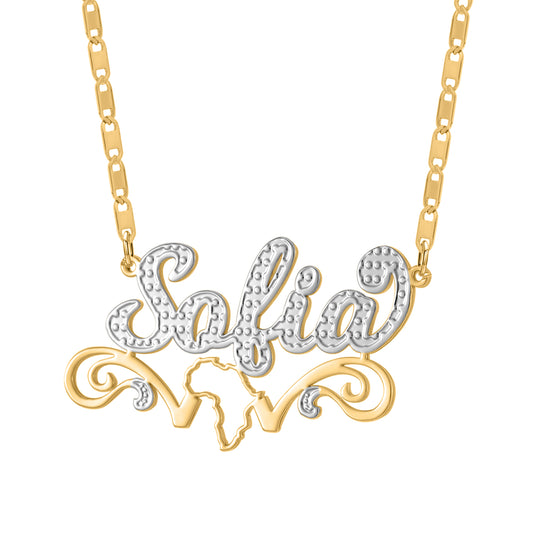 Doppelte goldene Namenskette QN353