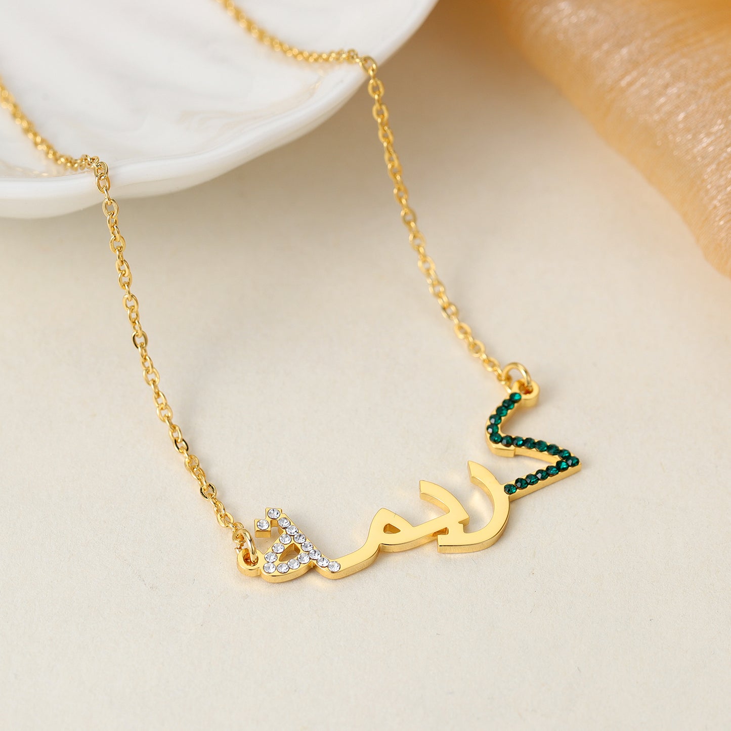 Custom Crystal Arabic Name Necklace MN2107