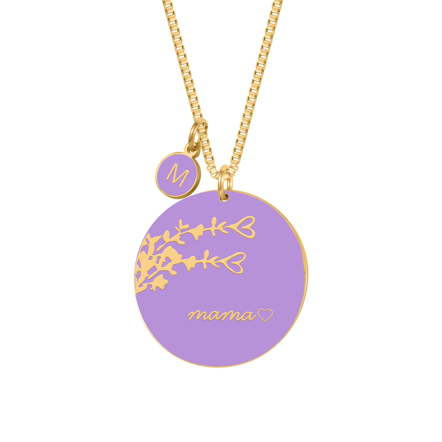 Personalized name necklace colorful flower pendant QFEN0051