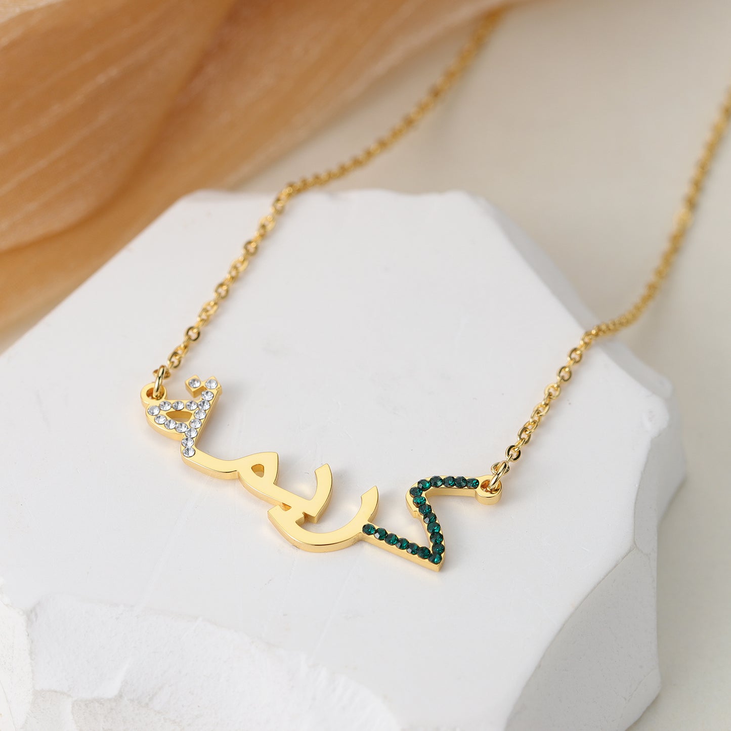 Custom Crystal Arabic Name Necklace MN2107