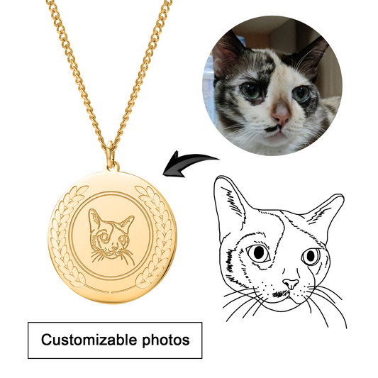 Customized Pet Avatar Portrait Round Necklace MN2110