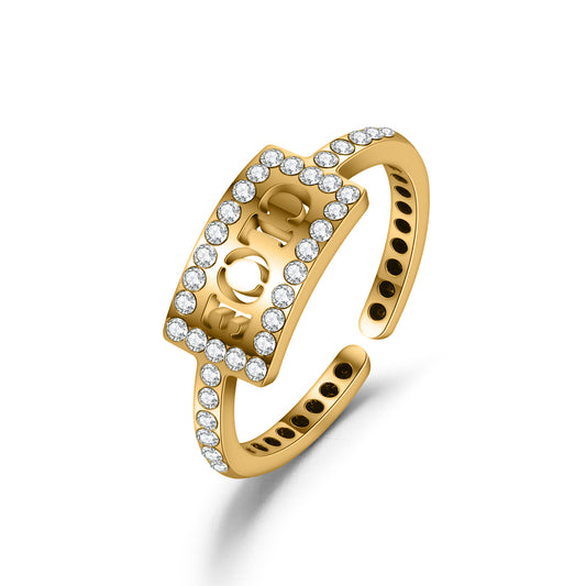 Custom Hollow Name Diamond Ring MR2114