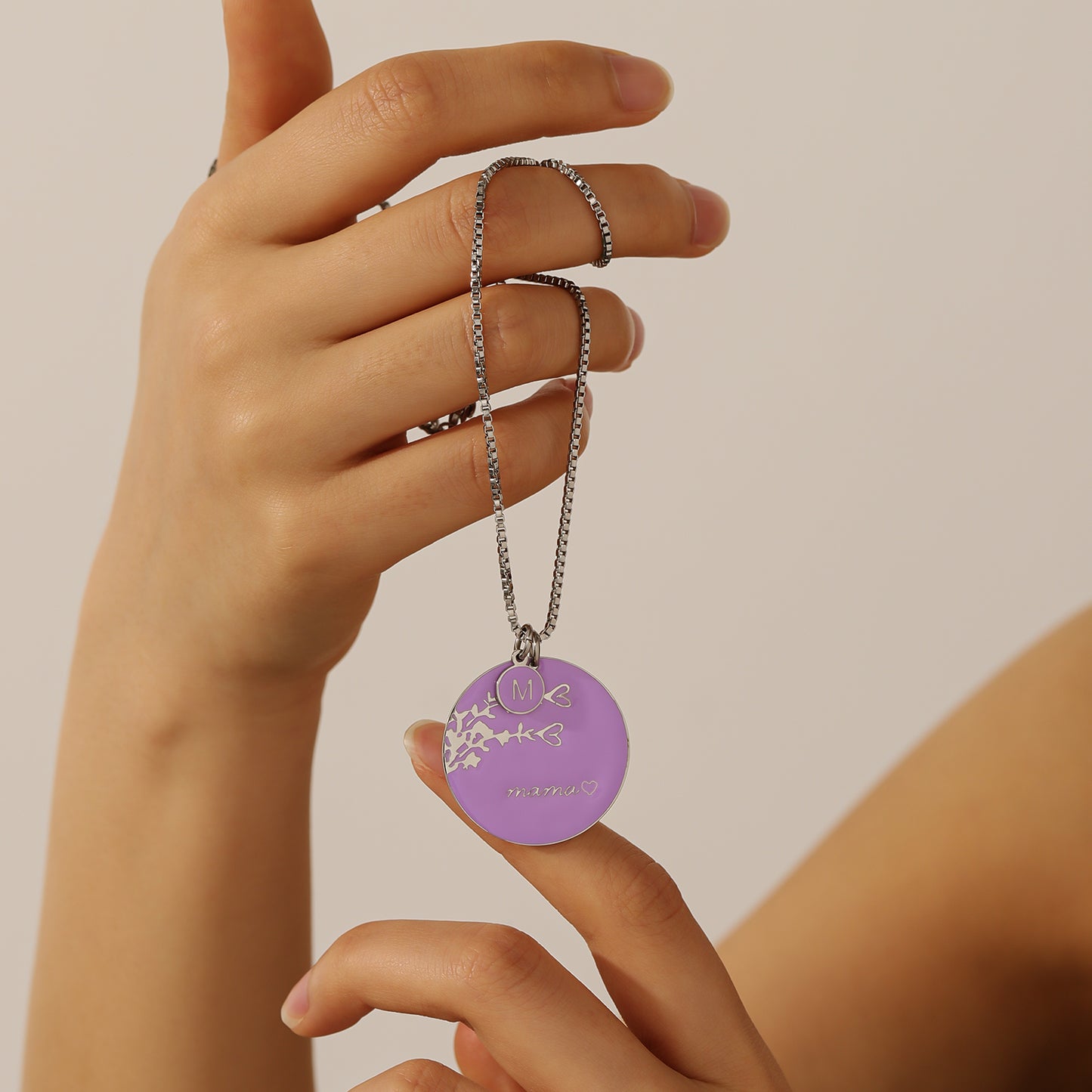 Personalized name necklace colorful flower pendant QFEN0051