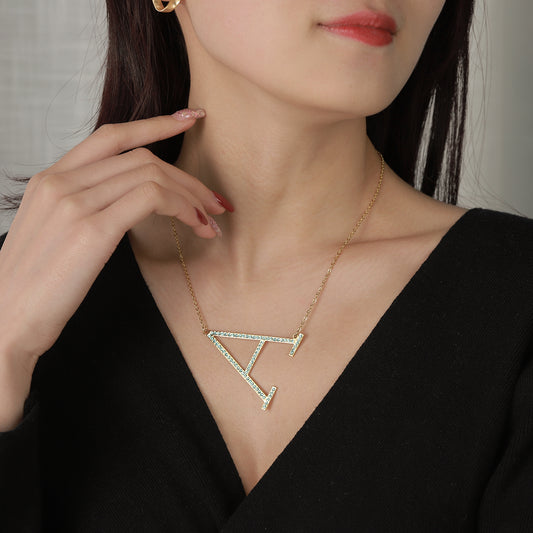 Custom Crystal Initial Necklace For Female MN2105