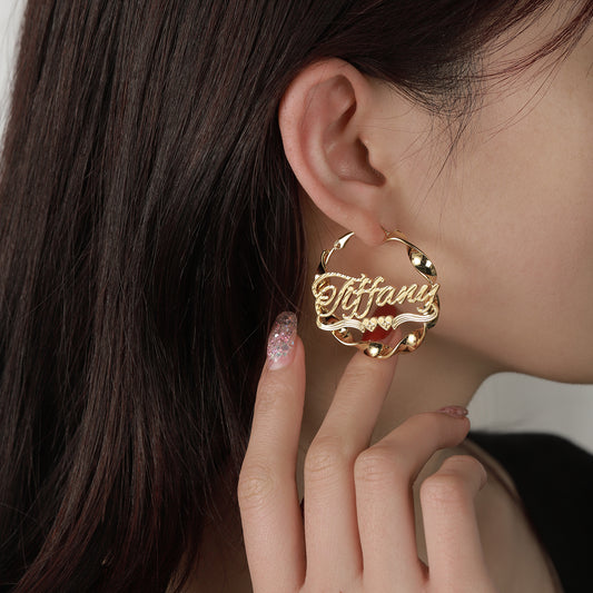 Custom Twist Hoop Earrings For Female ME2112