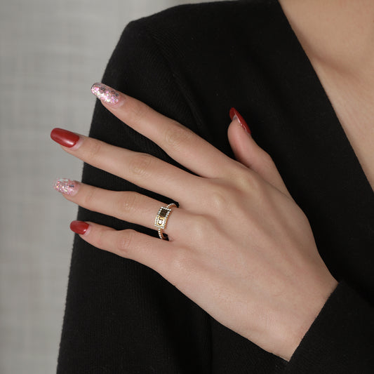 Custom Hollow Name Diamond Ring MR2114