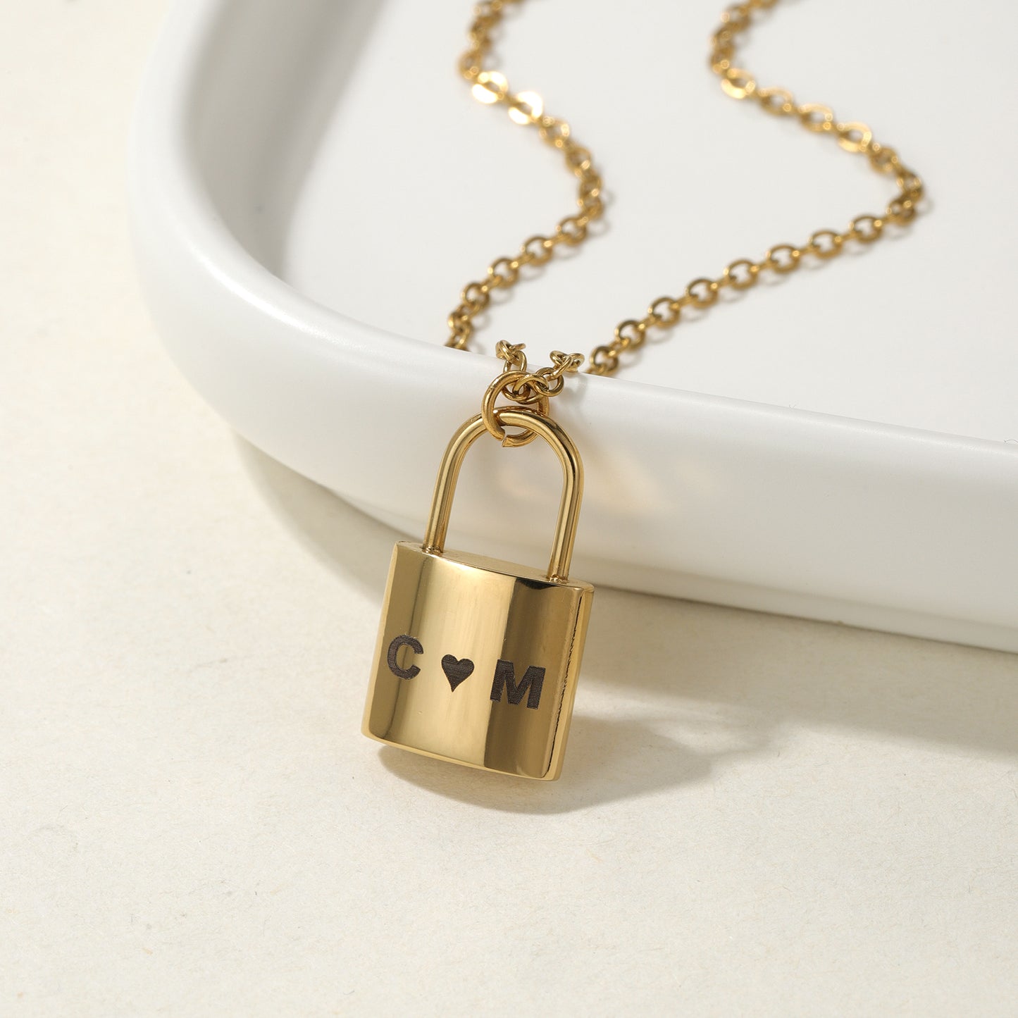 Custom Name Lock Necklace CD-N8809