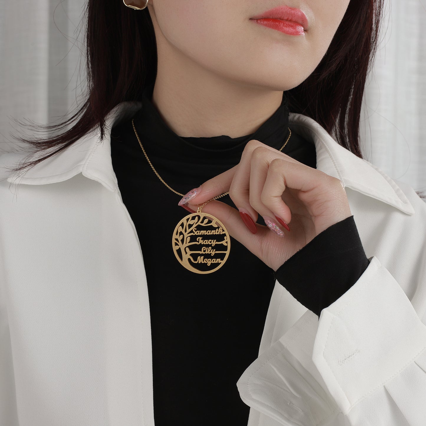 Customized Family Tree Name Necklaces QN845