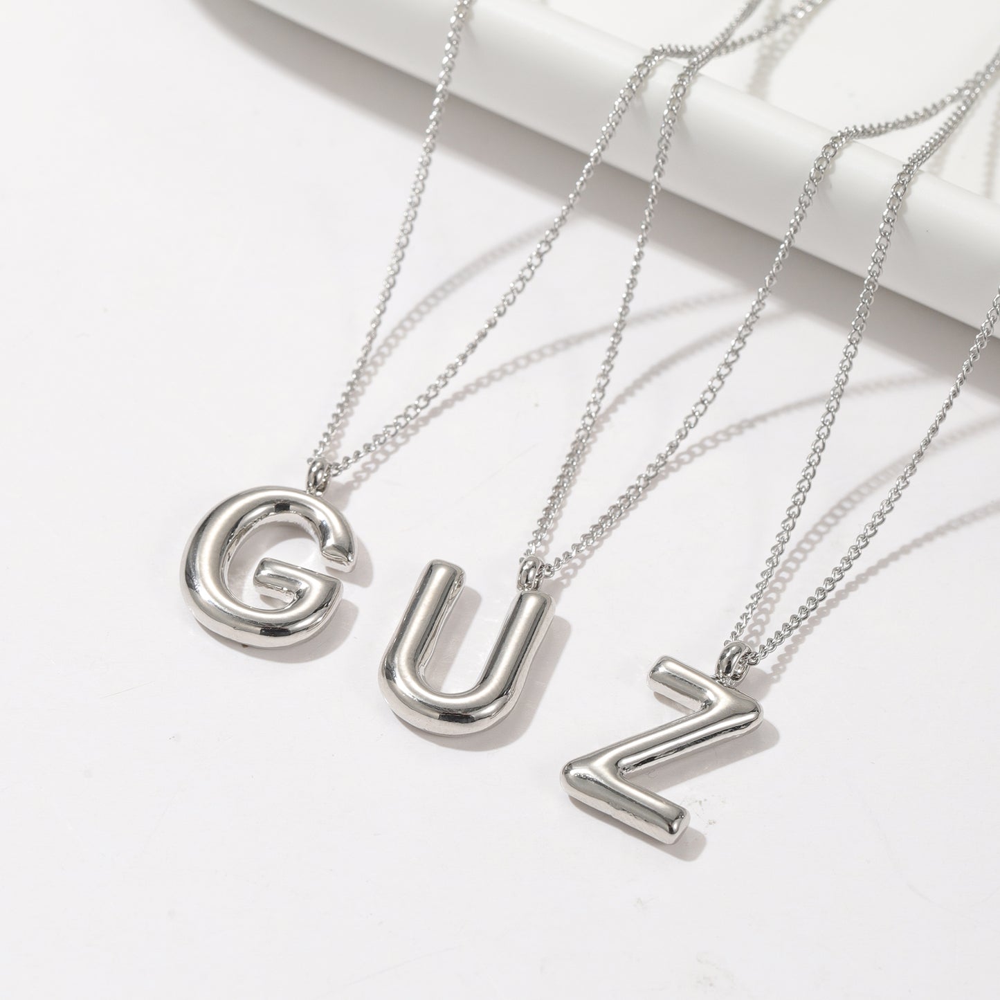 3D Bubble Letters Custom Initial Necklace CN1130