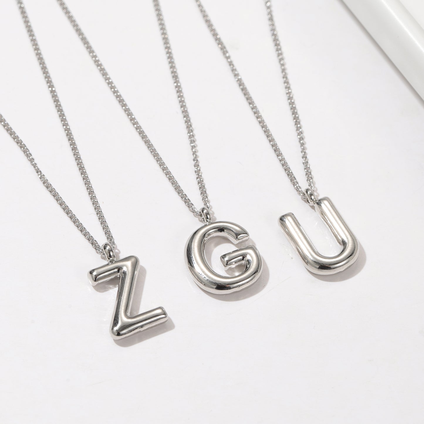 3D Bubble Letters Custom Initial Necklace CN1130