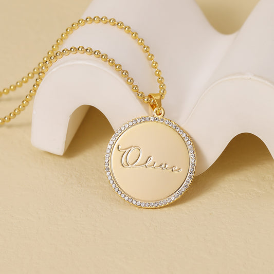 Collier de diamants avec nom personnalisé QSN3023