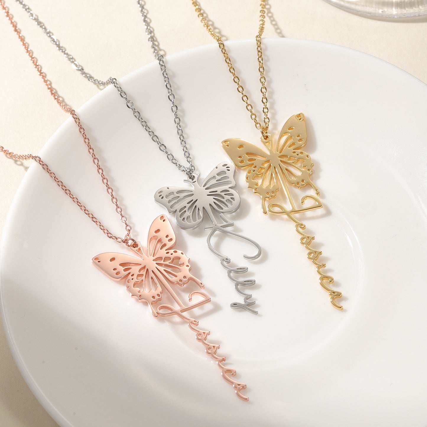 Birthday Butterfly Name Necklace QN-N8683