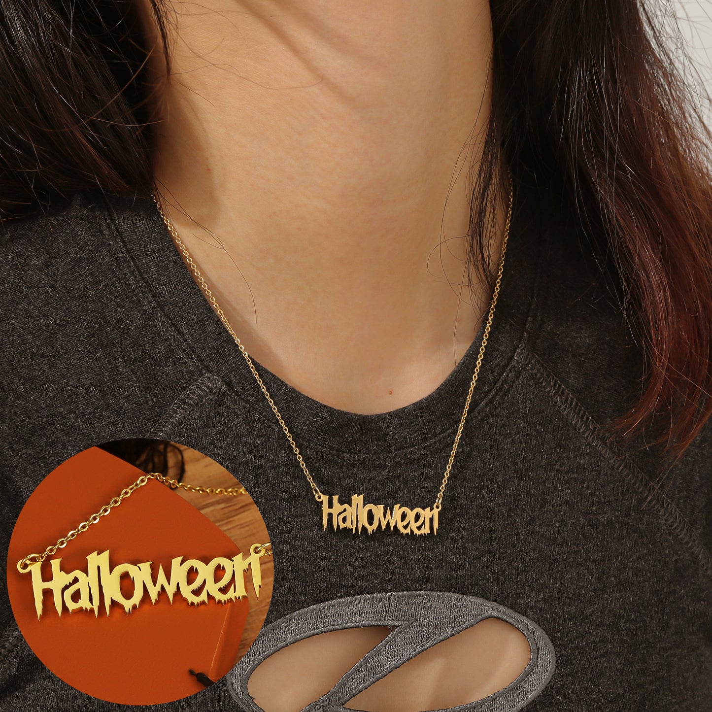 Halloween Custom Name Necklace QNN3035