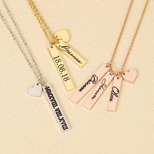 Custom Engraved Name Square Necklace SSN3049