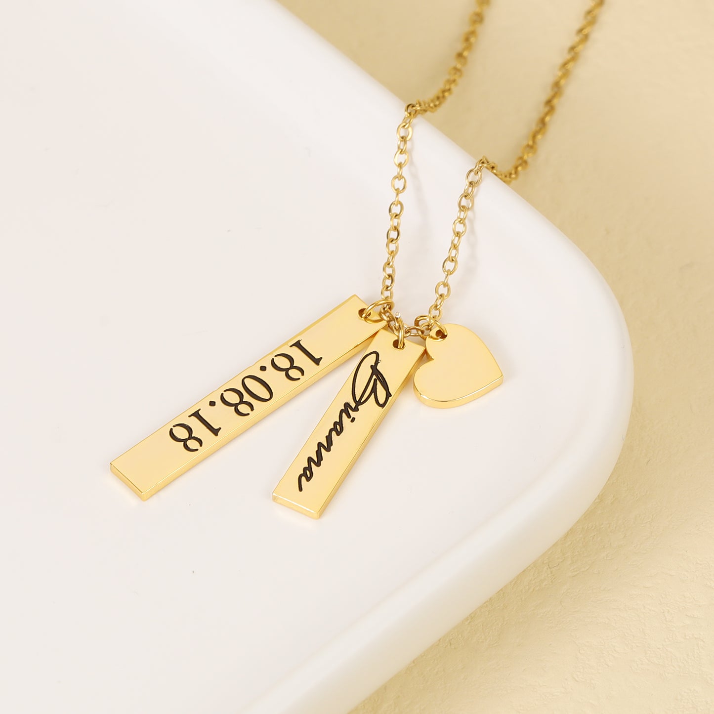 Custom Engraved Name Square Necklace SSN3049