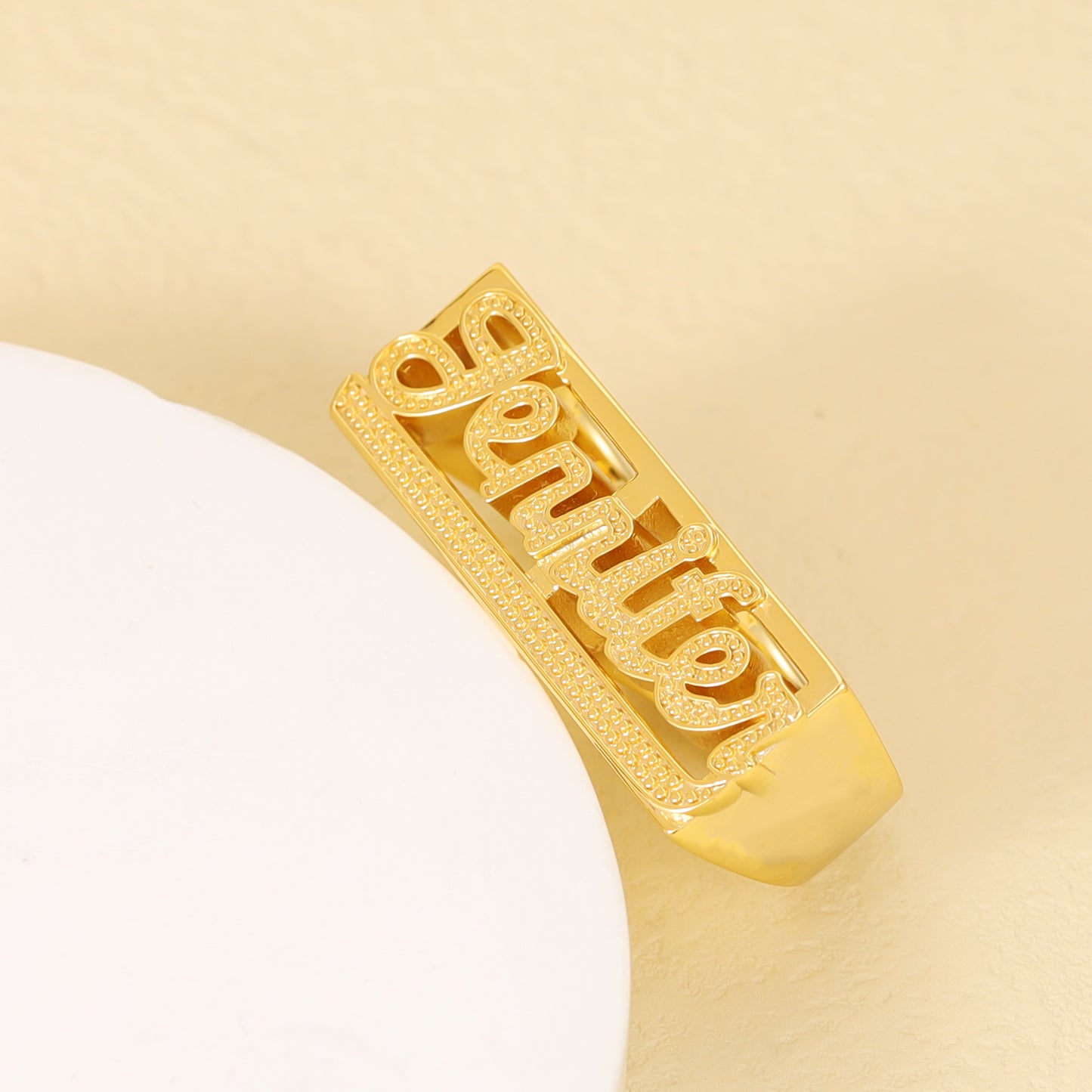 Custom Name Double Band Ring 3DR3044