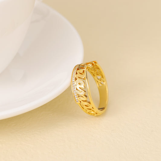 Custom Name Diamond Ring 3DR3046