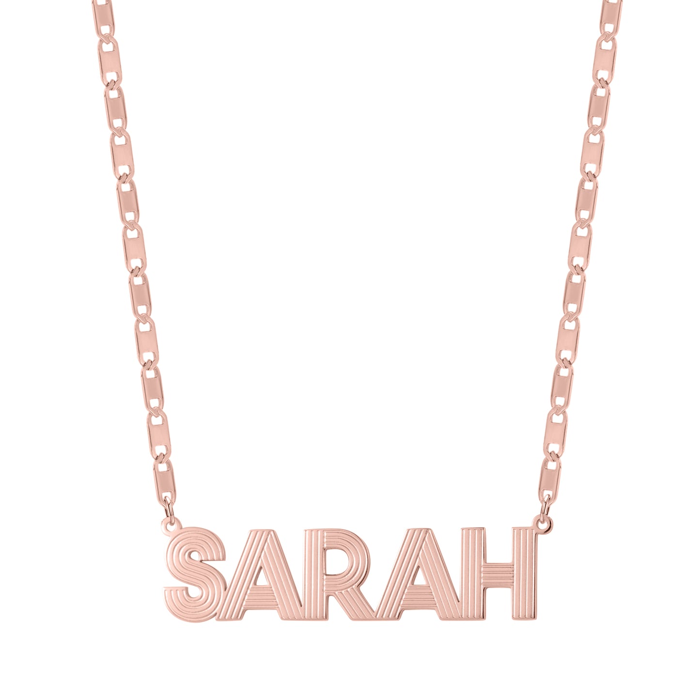 Nameplate Textured Letter Pendant Necklace QFN0191