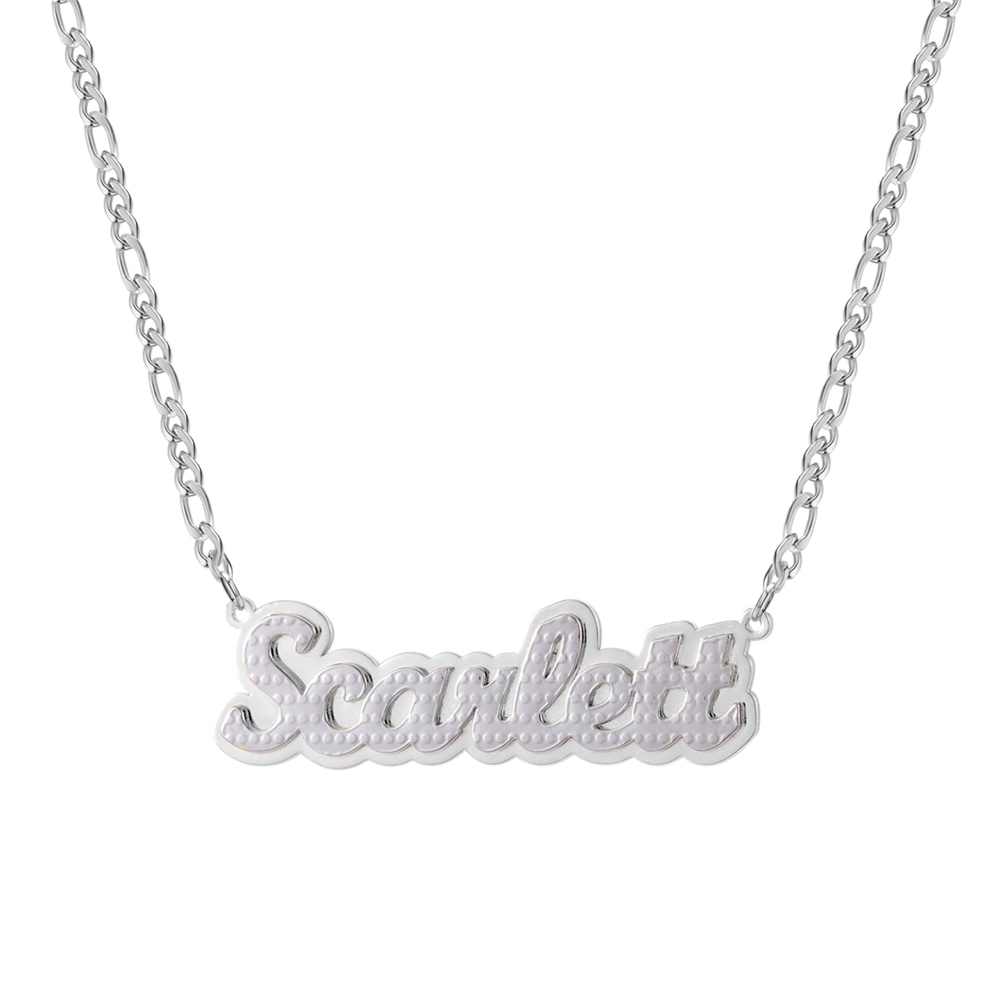 Double Plate Two Tone Name Necklace QHN3048